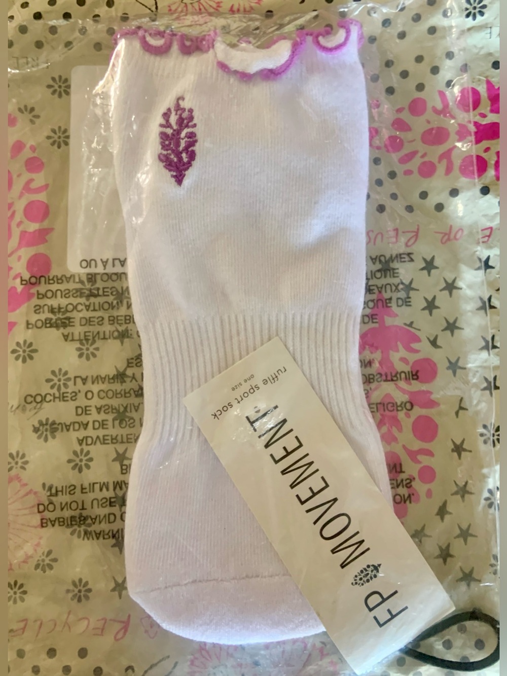 FP Movement by Free People ~ Super Surge Ruffled Socks ~ Purple Ruffle Rim ~ NWT - Picture 3 of 6